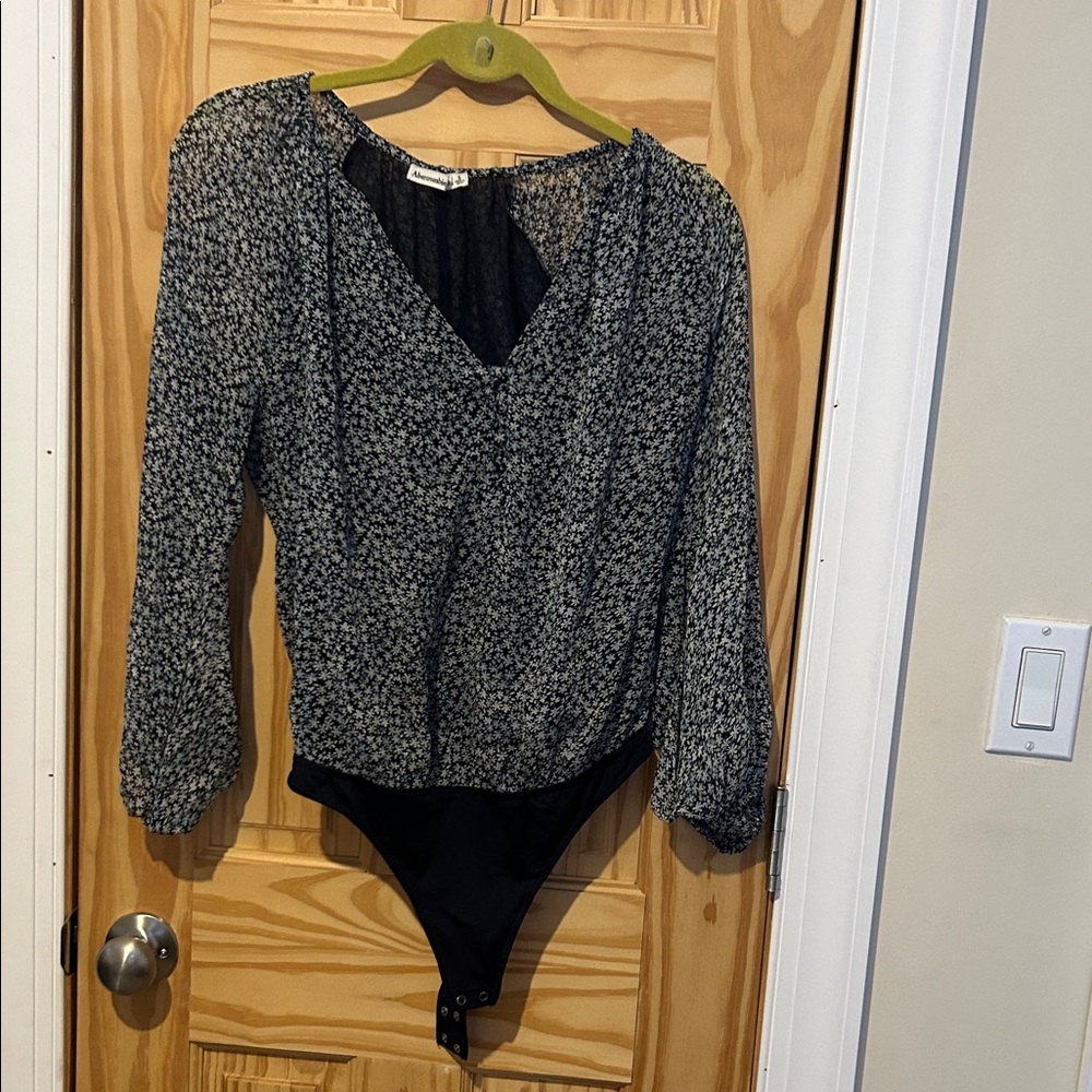Abercrombie & Fitch Navy and cream Floral Top bodysuit